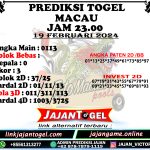 PREDIKSI TOGEL TOTOMACAU 4D P6 19 FEBRUARI 2024